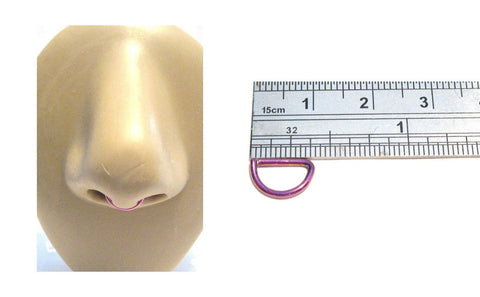 Purple Titanium Plated Straight Bar Easy to Use Septum Nose Hoop 16 gauge 16g - I Love My Piercings!