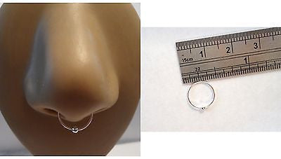 Sterling Silver Septum Thinner Hoop Ring Barbell Dainty 22 gauge 22g 9mm - I Love My Piercings!