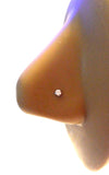 10K White Gold 4 Claw Set Pronged Round Cut Clear CZ Nose L Shape Stud Pin 22g - I Love My Piercings!