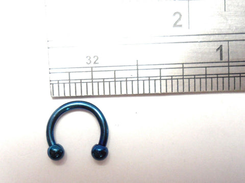 Blue Titanium 6mm Smaller Little Tiny Horseshoe Ring Cartilage Hoop 16 gauge 16g - I Love My Piercings!