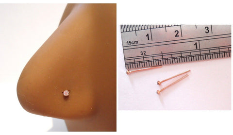 3 14k Gold Plated Clear CZ Crystal Nose Straight Pins U can Bend 22 gauge 22g - I Love My Piercings!