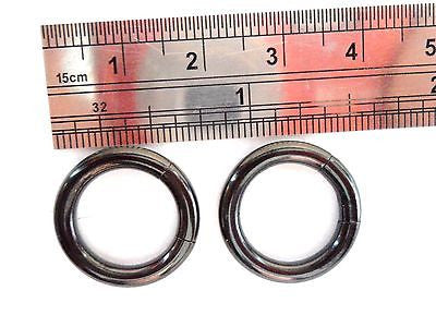 2 Pieces Black Titanium Hoop Segment Ring 8 gauge 8g 1/2 inch 12mm diameter - I Love My Piercings!