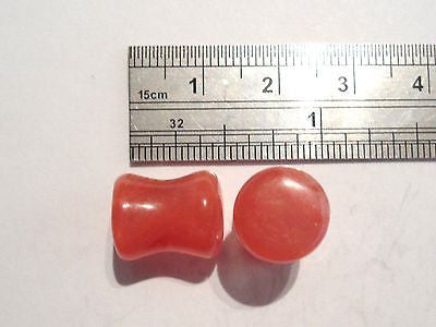 CORAL Murano Stone Double Flare Plugs 00 gauge 00g - I Love My Piercings!