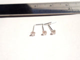 3 Sterling Silver 4 Claws Set Pronged CZ 2.5mm Clear Nose Studs Rings Pins 22g - I Love My Piercings!