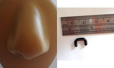 Black Titanium Flip Up Septum Straight Barbell Ring 10 gauge 10g - I Love My Piercings!