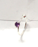 Sterling Silver Purple Crystal Solitaire Ear Cartilage Hoop Ring 20 gauge 20g - I Love My Piercings!