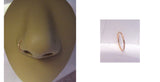 Rose Gold Titanium Seamless Nose No Ball Thin Hoop Ring 22 gauge 7 mm Diameter