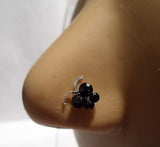 Sterling Silver Crystal Butterfly L Shape Post Nose Ring Stud Pin 20 gauge 20g - I Love My Piercings!