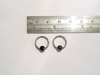 CZ Crystal Captives Hoops CBR Rings 16 gauge 16g BLACK - I Love My Piercings!