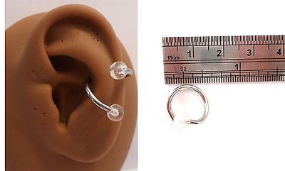 Surgical Stainless Steel Twist Wrap Conch Ring Hoop 14 gauge 14g Clear - I Love My Piercings!