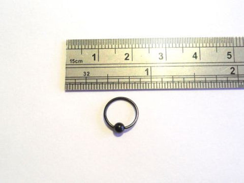 BLACK Nose Hoop Captive Septum Ring 20 gauge 20g 8mm - I Love My Piercings!