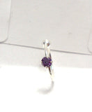 Sterling Silver Purple Crystal Solitaire Ear Cartilage Hoop Ring 20 gauge 20g - I Love My Piercings!