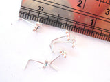 5 Pc CZ Beaded Square Nose Stud L Shape Post Bent Pin Crystals 22 gauge 22g - I Love My Piercings!