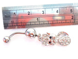Surgical Steel Paved CZ Cat Bow Belly Curved Barbell Ring Bar Jewelry 14g - I Love My Piercings!