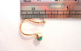 18k Gold Plated Fake Faux Green Opal Ball Nose Hoop Clip Cuff Looks 18 gauge - I Love My Piercings!