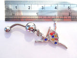 Surgical Steel Mosaic CZ Ballerina Belly Curved Barbell Ring Bar Jewelry 14g - I Love My Piercings!