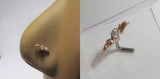 18k Rose Gold Plated Clear Crystal Wings Nose L Shape Pin Post Stud 20 gauge - I Love My Piercings!