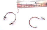 Pair Surgical Steel Earrings Horseshoes 2 Tier Spikes 12mm Diameter 14 gauge 14g - I Love My Piercings!