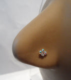 4 Piece CZ Cluster Gem Crystal Nose Studs L Shape Posts Pins 22 gauge 22g - I Love My Piercings!