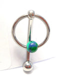 Lapis Stone Hoop Dangle Barbell Bar VCH Jewelry Clit Clitoral Hood Ring 14 gauge 14g - I Love My Piercings!