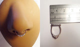 12 Pc Clear Crystal Nose Septum Clickers Rings Hoops Straight Post 16 gauge 16g - I Love My Piercings!