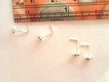 4 Piece Sterling Silver Swirl CZ Crystal Nose Studs L Shape Posts Pins 22 gauge - I Love My Piercings!