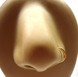 18k Gold Plated Nose Bar Fancy Hoop Jewelry 7 mm Diameter 20 gauge 20g - I Love My Piercings!