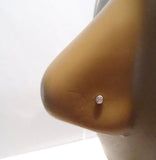 4 Clear CZ Crystal Surgical Steel Nose L Shape Posts Pins Studs 20 gauge 20g - I Love My Piercings!