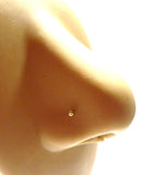 18k Gold Plated Nose Studs Straight Ubend Post Pin Tiny 2 mm Ball 22 gauge 22g - I Love My Piercings!