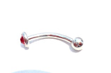 5 mm Flat Top Red Crystal CZ Vertical Clitoral Hood VCH Jewelry Curved Genital 14 gauge - I Love My Piercings!