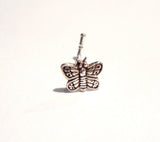 Sterling Silver Tribal Butterfly L Shape Post Pin Stud Nose Ring 20 gauge 20g - I Love My Piercings!