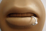 White Titanium Captive Hoop Side Bottom Lip Ring Barbell 16 gauge 16g 8mm - I Love My Piercings!