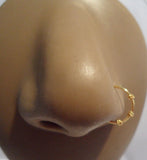 18k Yellow Gold Plated Nose Triple Wrap Fancy Hoop Jewelry 20 gauge 20g - I Love My Piercings!