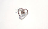 Sterling Silver Open Heart Clear CZ L Shape Post Pin Stud Nose Ring 20 gauge 20g - I Love My Piercings!