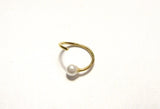 White Faux Pearl Gold Plated Nose Hoop Ring Seamless 20 gauge 20g 8 mm - I Love My Piercings!