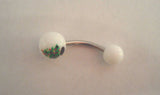 Christmas Xmas Tree Curved Barbell Bar VCH Jewelry Clit Clitoral Hood Ring 14 gauge 14g - I Love My Piercings!