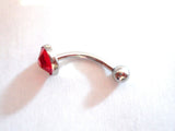 7 mm Flat Top Red Crystal Vertical Clitoral Hood VCH Jewelry Barbell Genital 14 gauge - I Love My Piercings!