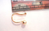 18k Gold Plated Fake Faux White Opal Ball Nose Hoop Clip Cuff Looks 18 gauge - I Love My Piercings!