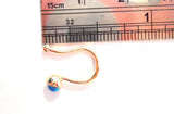18k Gold Plated Fake Faux Blue Opal Ball Nose Hoop Clip Cuff Looks 18 gauge - I Love My Piercings!