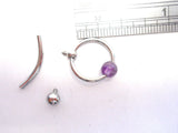 Amethyst Stone Hoop Dangle Barbell Bar VCH Jewelry Clit Clitoral Hood Ring 14 gauge 14g - I Love My Piercings!