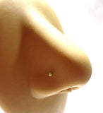 18k Gold Plated Nose Studs L Shape Bent Post Pin Tiny 2 mm Ball 22 gauge 22g - I Love My Piercings!