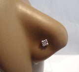 5 Pc CZ Beaded Square Nose Stud L Shape Post Bent Pin Crystals 22 gauge 22g - I Love My Piercings!