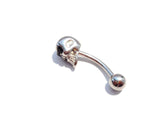 Black CZ Eyed Skull Vertical Clitoral Hood VCH Jewelry Barbell Genital 14 gauge 14g - I Love My Piercings!