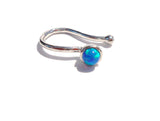 Surgical Steel Fake Faux Blue Opal Style Nose Hoop Clip Cuff Looks 18 gauge - I Love My Piercings!