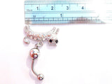 Surgical Steel Paved Crystal CZ Cat Belly Curved Barbell Ring Bar Jewelry 14g - I Love My Piercings!