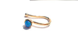18k Gold Plated Fake Faux Blue Opal Ball Nose Hoop Clip Cuff Looks 18 gauge - I Love My Piercings!