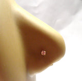 18k Gold Plated Nose Studs L Shape Bent Post Pin Claw Set 2.5mm CZ 22 gauge - I Love My Piercings!