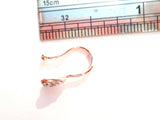 Rose Gold Plated Fake Faux Heart Crystal CZ Nose Hoop Clip Cuff Looks 18 gauge - I Love My Piercings!