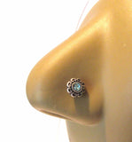 Surgical Steel Button Style Crystal CZ Nose Bone Straight Pin Ball End 20 Gauge - I Love My Piercings!