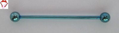 LIGHT BLUE Barbell Industrial 1&1/2 inch 14 gauge 14G - I Love My Piercings!